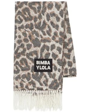 Bimba Y Lola Leopard Spot Scarf - White
