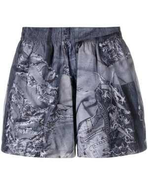 Natasha Zinko Print Swim Shorts - Blue