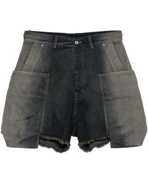 Rick Owens Short En Jean À Bords Francs - Gris