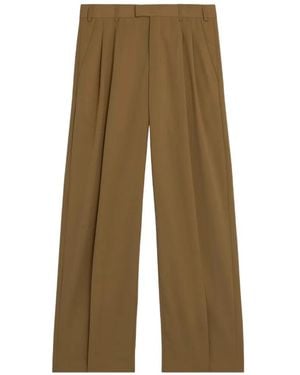 A PAPER KID Pleated Fresh Wool Trousers - Green