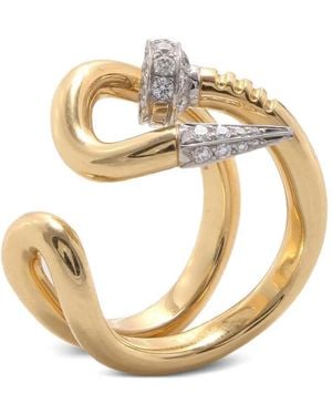 David Webb Bent Nail Diamond Ring - Metallic