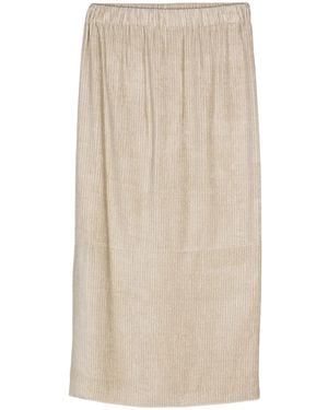 Alysi Striped Midi Skirt - Natural