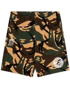 Aape By A Bathing Ape Shorts Sportivi Con Stampa Camouflage - Nero