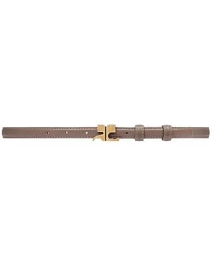 Courreges Buckle Leather Belt - White