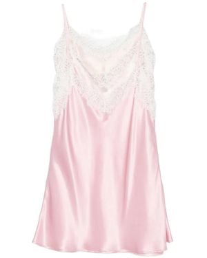 Viktor & Rolf Vestido Corto Con Ribete De Encaje - Rosa
