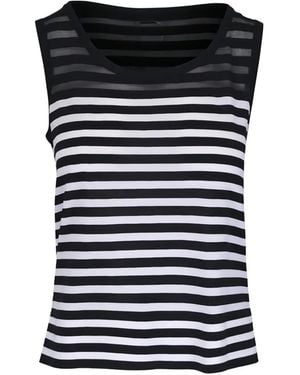 Akris Punto Gestreiftes Kodak Oberteil Mit Rundem Ausschnitt - Schwarz