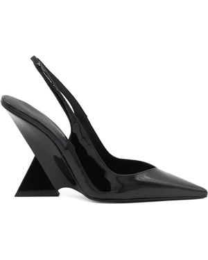 The Attico Cheope Patent Leather Slingback Court Shoes - Black