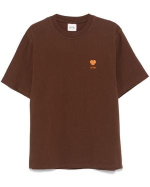 Arte' Heart Logo T-Shirt - Brown