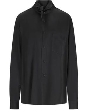 DARKPARK Meg Detachable-Foulard Shirt - Black