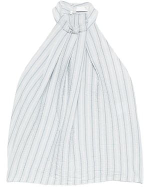Tela Striped halterneck top - Blanco
