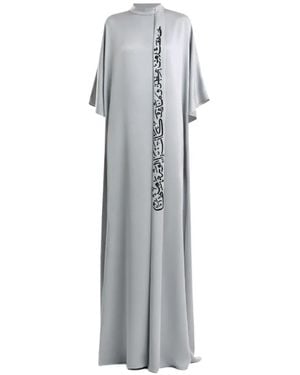 Gemy Maalouf Calligraphy-Embroidered Kaftan - Grey