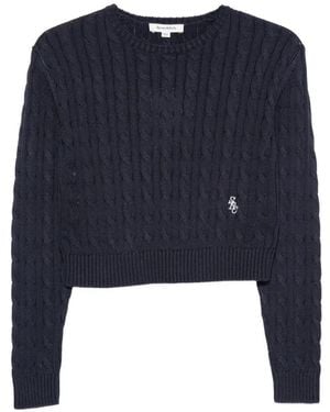 Sporty & Rich Maglione Isao Con Ricamo - Blu
