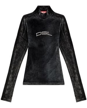 DIESEL T-Slim-N1 Logo-Embellished Top - Black
