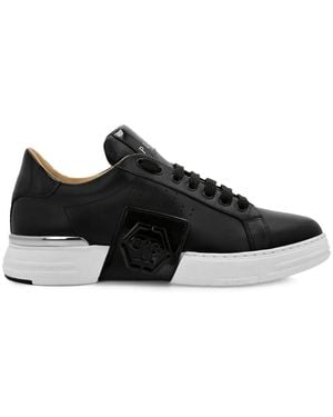 Philipp Plein Logo-Appliqué Lace-Up Sneakers - Black