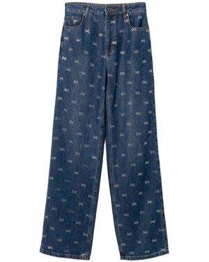 Self-Portrait Jeans Mit Schleifendetail - Blau
