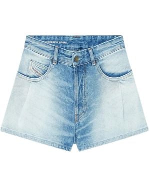DIESEL Faded Denim Shorts - Blue