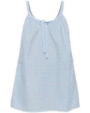 Posse Lila Gingham Tie-Fastening Mini Dress - Blue