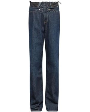 MM6 by Maison Margiela Raw-Edge Straight-Leg Jeans - Blue