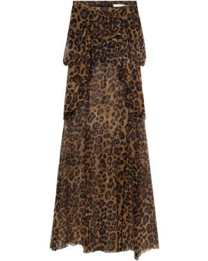 Blumarine Gerüschter Rock Mit Print - Braun
