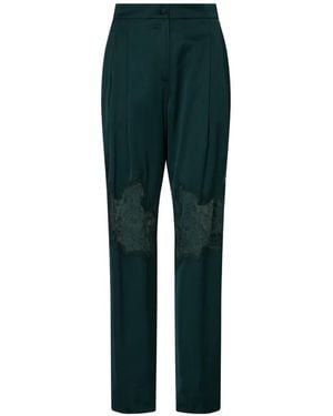 Liu Jo Satin Trousers With Lace Details - Green