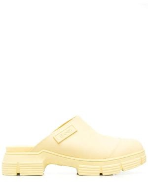 Ganni City Round-toe Low-heel Mules - Metallic