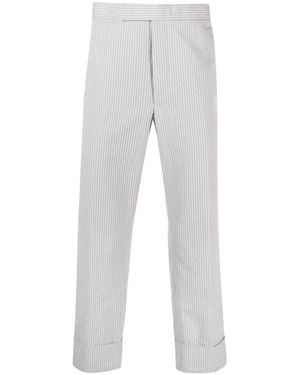 Thom Browne Stripe-Pattern Tailored Trousers - Grey
