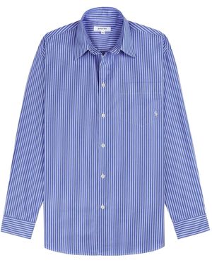 Sporty & Rich Striped Embroidered Shirt - Blue