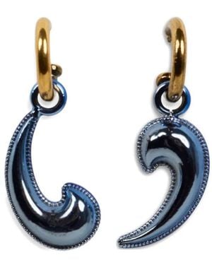Etro Metallic Paisley Earrings - Blue