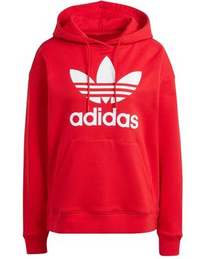 adidas Trefoil Long-sleeve Hoodie - Red