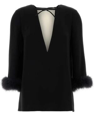 Valentino Garavani Feathered Blouse - Black