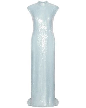 ROTATE BIRGER CHRISTENSEN Robe Longue À Mancherons - Bleu