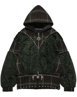 Chopova Lowena Tartan Hoodie - Black