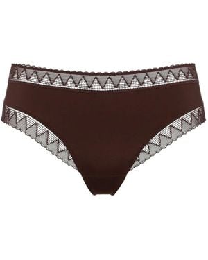 Eres Softly Lace-Trim Briefs - Brown