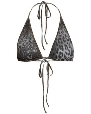 DIESEL Corinne-Utlt Printed Triangle Bikini Top - White