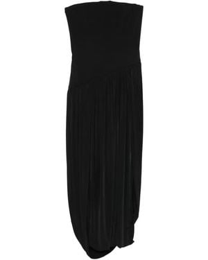 Ferragamo Strapless Pleated Dress - Black