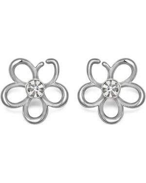 Oscar de la Renta Pendientes O Flower Con Cristales - Blanco