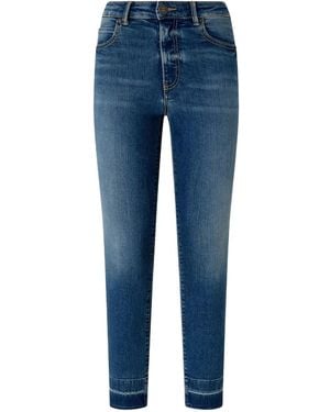 Pinko Embroidery Cuff Denim Jeans - Blue