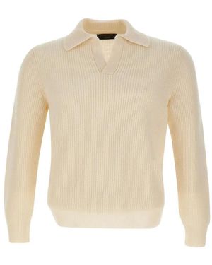 Gran Sasso Super Geelong Ribbed-Knit Sweater - White