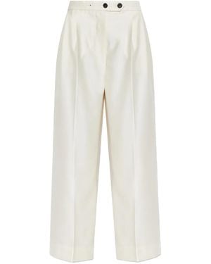 Munthe Pleated Straight-Leg Trousers - White