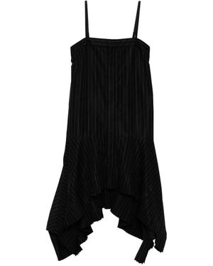 Sacai Pinstripe Midi Dress - Black