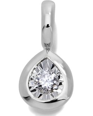 Monica Vinader Pear-Shaped Solitaire Diamond Pendant - White