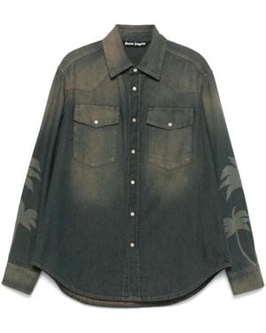 Palm Angels Palm Print Shirt - Green