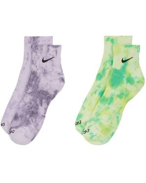 Nike Calzini Alla Caviglia Everyday "Multi Color" (2 Paia) - Verde