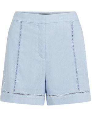 KARL LAGERFELD Cut-Out Embroidery Shorts - Blue