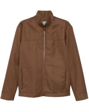 Canali Zip-Up Shirt Jacket - Brown