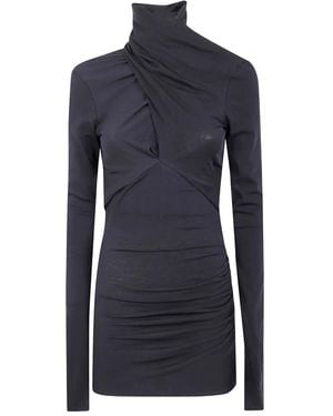 Entire studios Turtleneck Draped Top - Blue