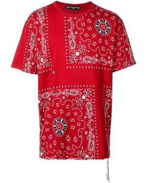 MASTERMIND WORLD Crew Neck Bandana Print T-Shirt - Red