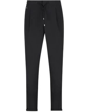 Sartoria Tramarossa Alvise Tecs Drawstring-Waist Stretch-Design Trousers - Black