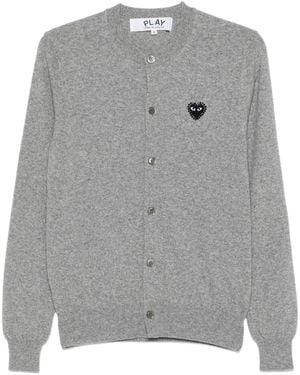 COMME DES GARÇONS PLAY Logo-Patch Cardigan - Gray
