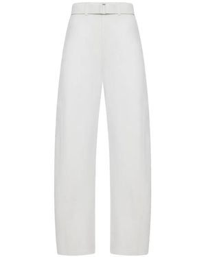 Lemaire Bleached Denim Belt Trousers - ホワイト
